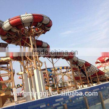 Theme park Fiberglass pool slide for fiber