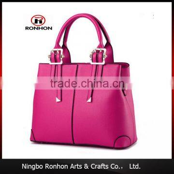 Large Capacity Pink PU Leather Hand Bag for Lady use