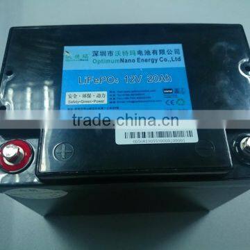 Deep cycle battery 12V 20Ah lifepo4 battery high performance lithium ups solar energy storage battery