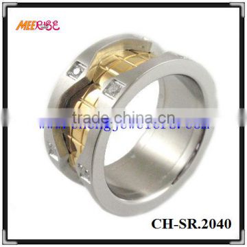 316 stainless steel men rings for combine and diamond inlay