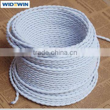 White Cotton Electrical Cable Pendant Braided Wire