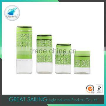 metal coating glass storage jars in bulk with colored tinplate lid