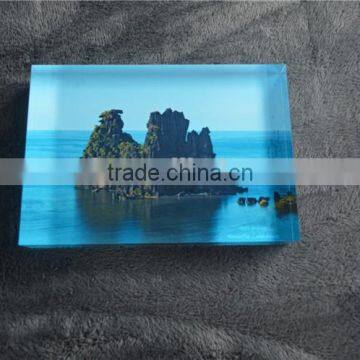 2015 new product high glass silkscreen acrylic photo block