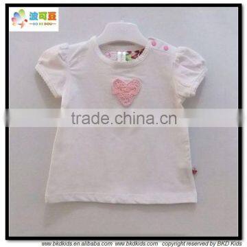 BKD white newborn baby heart shape t-shirt