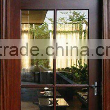 wooden glass door