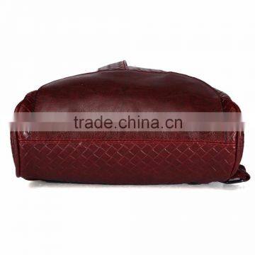 Luxury Women Girls Leather Woven Backpack Campus Shoulder Bag Bookbag Satchel