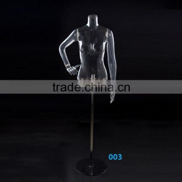 2015 transparent plastic mannequin for lingerie