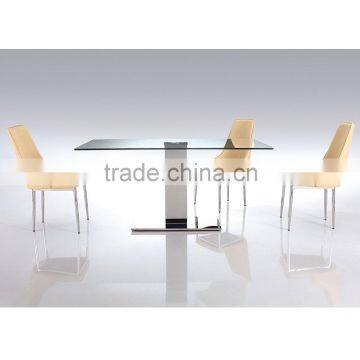 12mm thick tempered glass rectangle dining table for home furniture