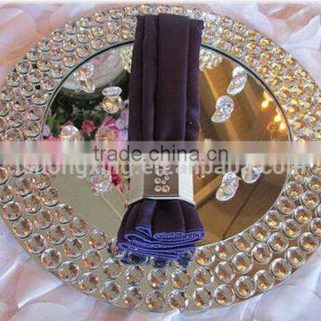 wedding furniture crystal bead charger plates for event or home decorative