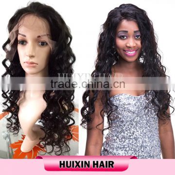 Full culticle virgin brazilian human hair wig, top sale lace wig human hair, natural wave style full lace wig with baby hair