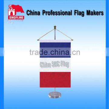 Metal pole stand desk flags