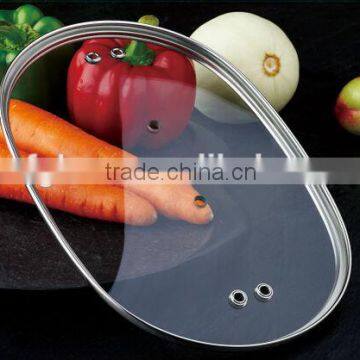 High Quality Oval-shaped Glass Lid, Special Glass Cover