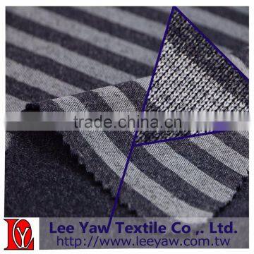 100% polyester stripe reversal interlock fabric with wicking treatment