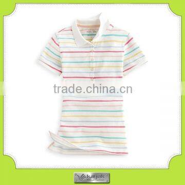 100% pique cotton ladies polo striped shirt dress