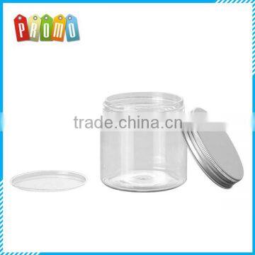 Plastic Cosmetic jar 200g empty container with inner cover and aluminum cap