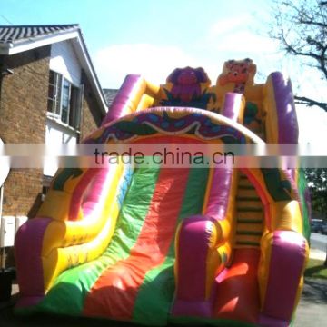 inflatable children slide with elephant & snake & giraffe printing