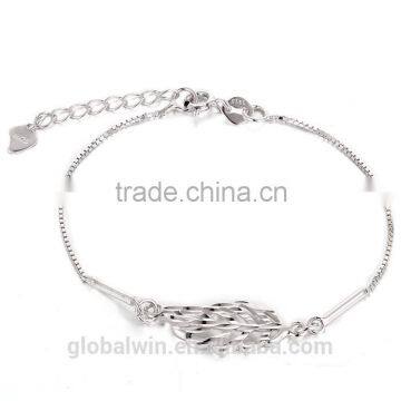 2015 Leaf Chain Bracelets Silver Luxury Austrian Crystal Bracelet For Women Wedding Jewelry photo-3