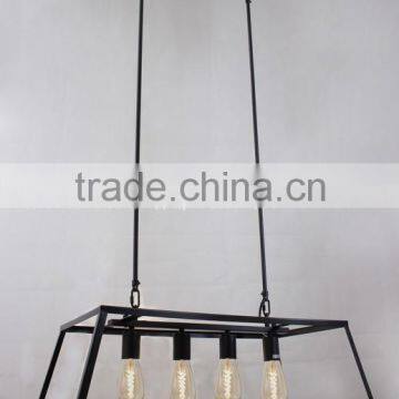 IC2017-4- Square Metal Frame Pendant Lamp Antique Black Vintage Industrial Lighting Pendant Lamp