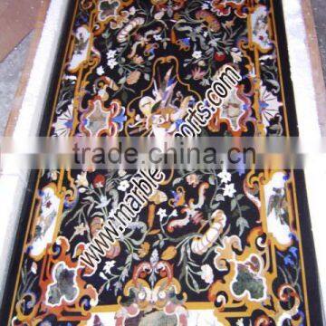 Rectangle Inlay Marble Table Top, Antique Marble Inlaid Table