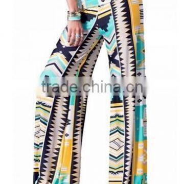 Fashion New 2015 Women Plus Size Printed Women Pants High Quality Women Clothing Flare legs Ladies Rayon Pants