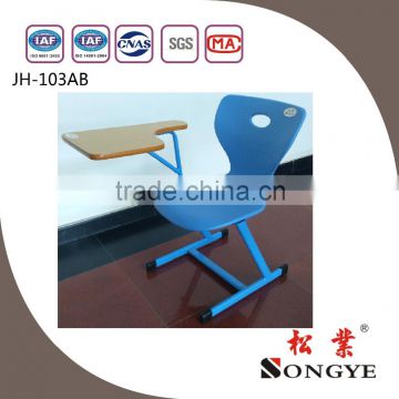 (Furniture) Plastic chair with wooden writing board ,school furniture and classroom furntiure for student desk