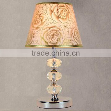 Metal Base And Crystal Body With Fabric Lampshade Modern Table Lamp Bedroom Living Room Study Room Table Light