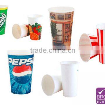 Custom Printed Paper Cups For Cold Drinks 7oz/7,5oz/8oz/9oz/12oz/14oz/16oz