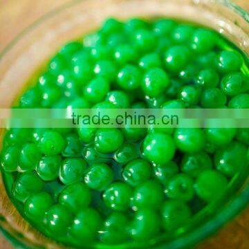 Sweet Canned Green Cherries without Stem