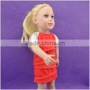 Hot sale18 inch red cute american girl cloth body doll