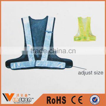 Cheap adjustable polyester mesh blue hi vis reflective safety vest