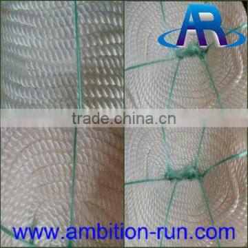 3 strands plastic twisted pe rope made in China