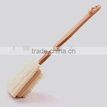 Wholesale Wooden Scrub loofah brush/Bristle body bath brush with wooden handle