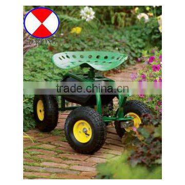 garden cart with steel seat,garden tool cart, seat cart, moving cart