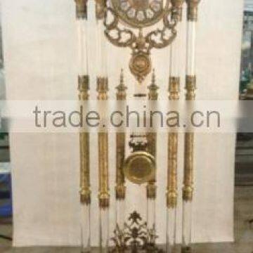 Antique French Brass Mounted Crystal and Marble Clock, Pendulum and Chiming Clock photo-2