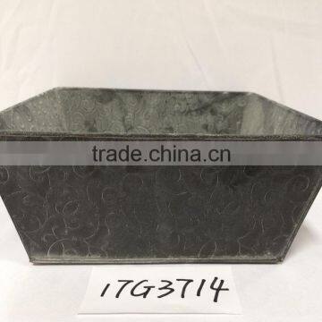 China Green Garden Deco Big Size Square Black Succulent Pot