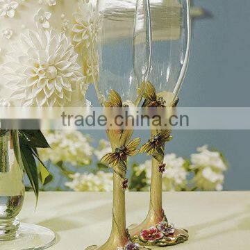 dragonfly decorative toasting flutes champagne glass wedding champagne flutes
