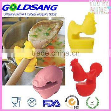 Silicone Pot Clip Spoon Rest Pan Spatula Holder Spoon Helper photo-2