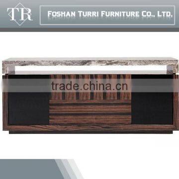 Modern Marble Top and MDF Sideboard Buffet for Home Furniture photo-6
