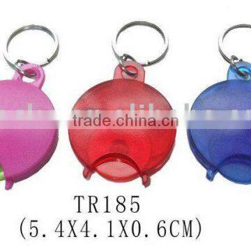 Promotional plastic logo printed trolley coin holder keychain