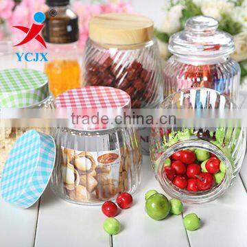 Stripe Shapes Glass Storage Candy Jar with Lids