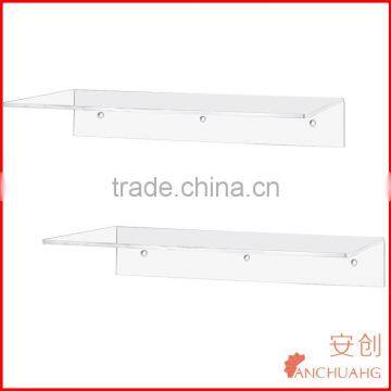 Clear Acrylic Floating Shelf / Wall Mounted Display Organizer, Set of 2 photo-2