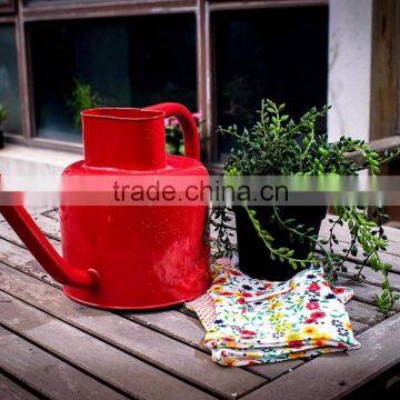 Round Galvanized Metal Antiqued Watering Can photo-3