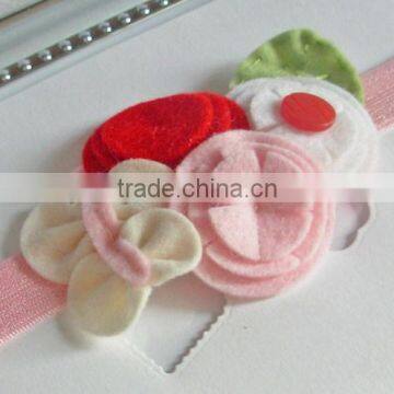 Hot new bestselling product wholesale alibaba handmade quality wool felt flower hair bows headband made in China