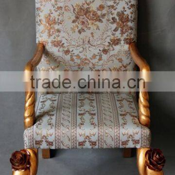 MD-2206-01 Antique Hand-carved Flower Single Chair photo-4