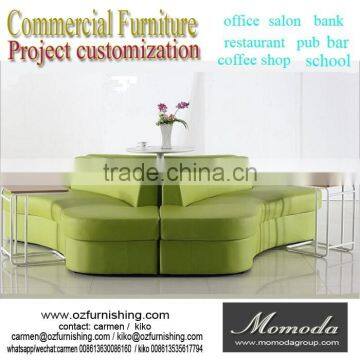 Fresh modeling modern colorful backrest sofa chair hotel lobby apple green fabric divan sofa