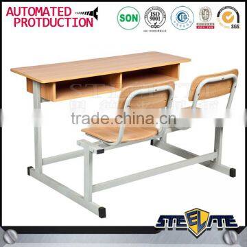 Hot sale school furniture wooden school desks and chair double student desk and chair