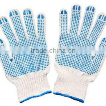 China professional cotton work glove/dotted safety working gloves