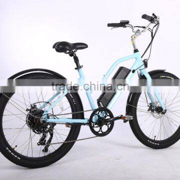 26 Inch Aluminum Alloy Frame Electric Beach Cruiser Bike With Full Suspension for Lady photo-2
