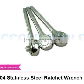 Non-magnetic 304 Stainless Steel Ratchet Wrench, SS Ratchet Spanner,Ratchet Handle Wrench