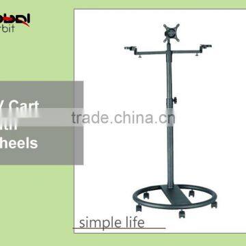 Simple Design TV Floor Stand With Wheels, Vertical Adjustable TV Mount Bracket photo-6